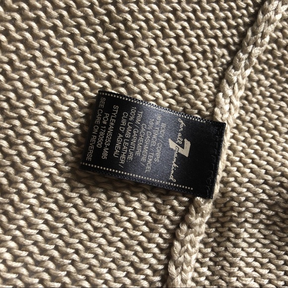 7 For All Mankind Leather-Sleeved Cardigan - S - Picture 4 of 6